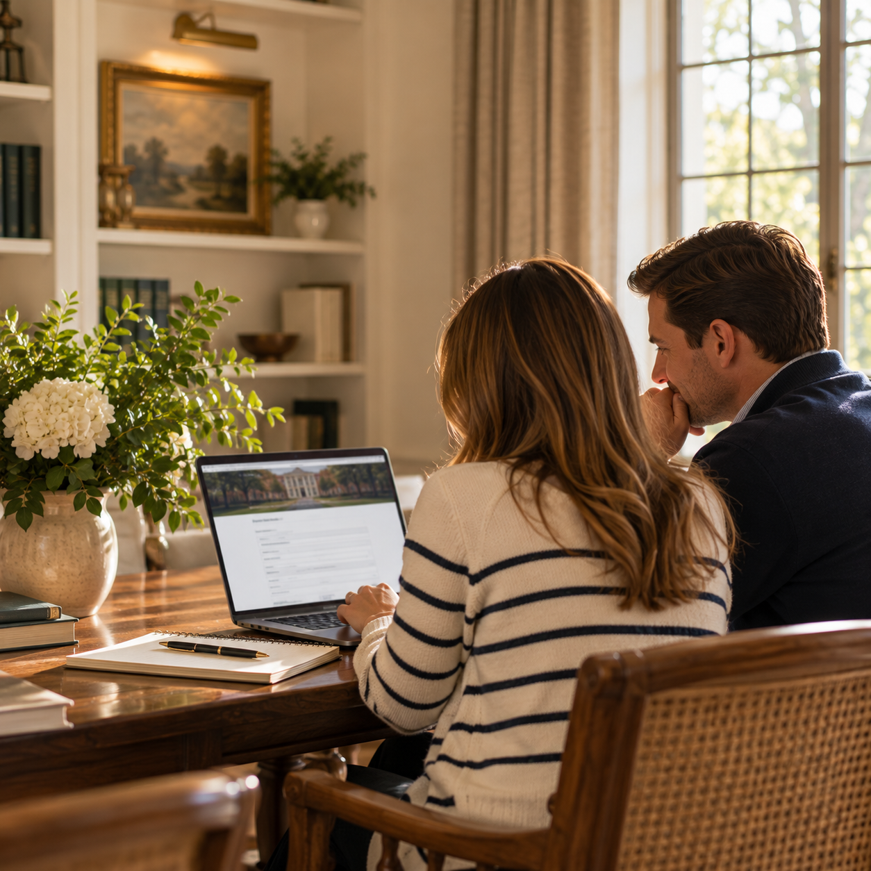 Family completing the Covenant Grove Academy application
