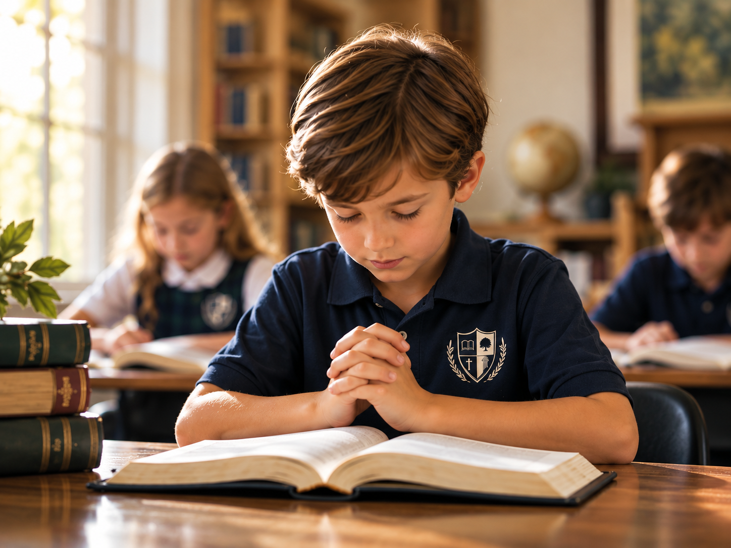 Student studying in a Covenant Grove Academy classroom